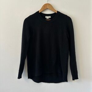 Oats Cashmere Black Cashmere Classic Crewneck Sweater | Size XS